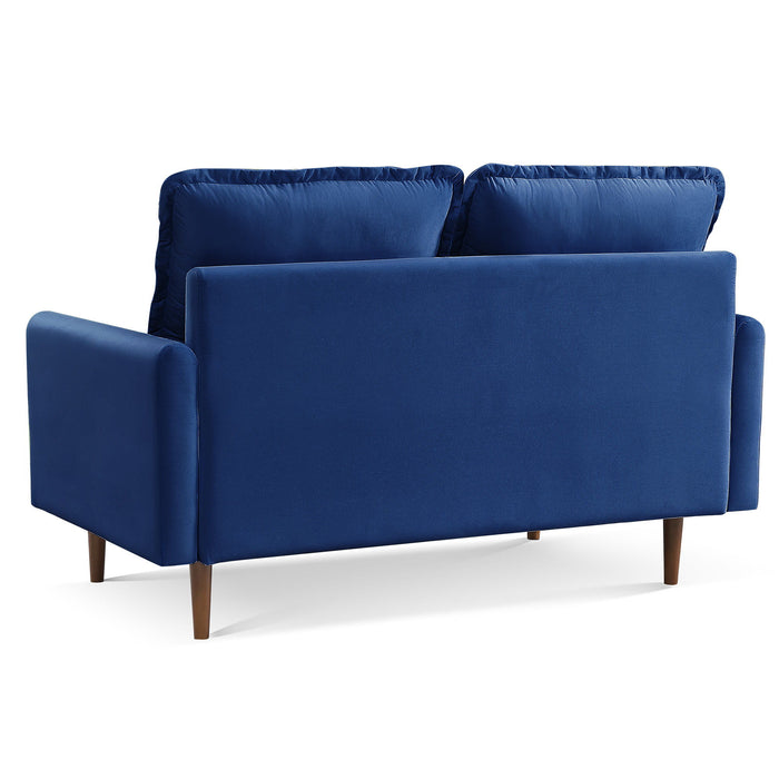 Loveseat Velvet - Blue / Dark Brown