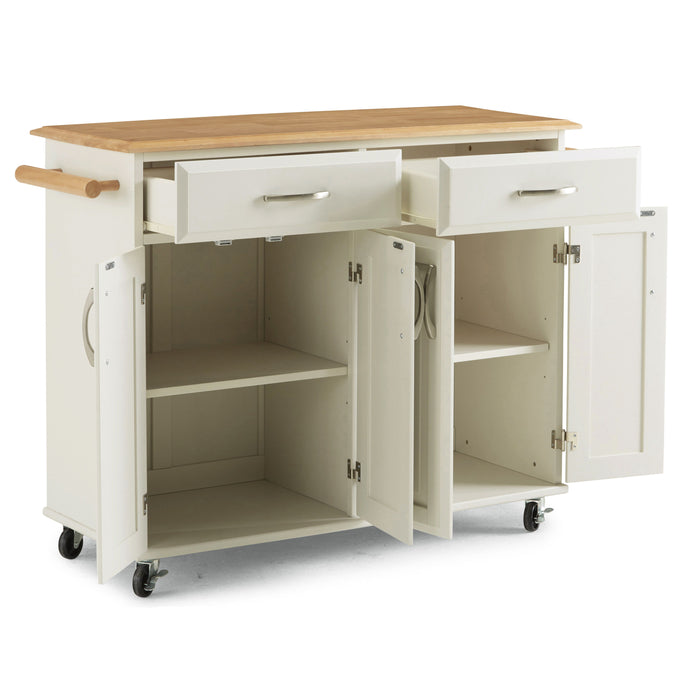 Blanche - Kitchen Cart - White - Wood - 36"