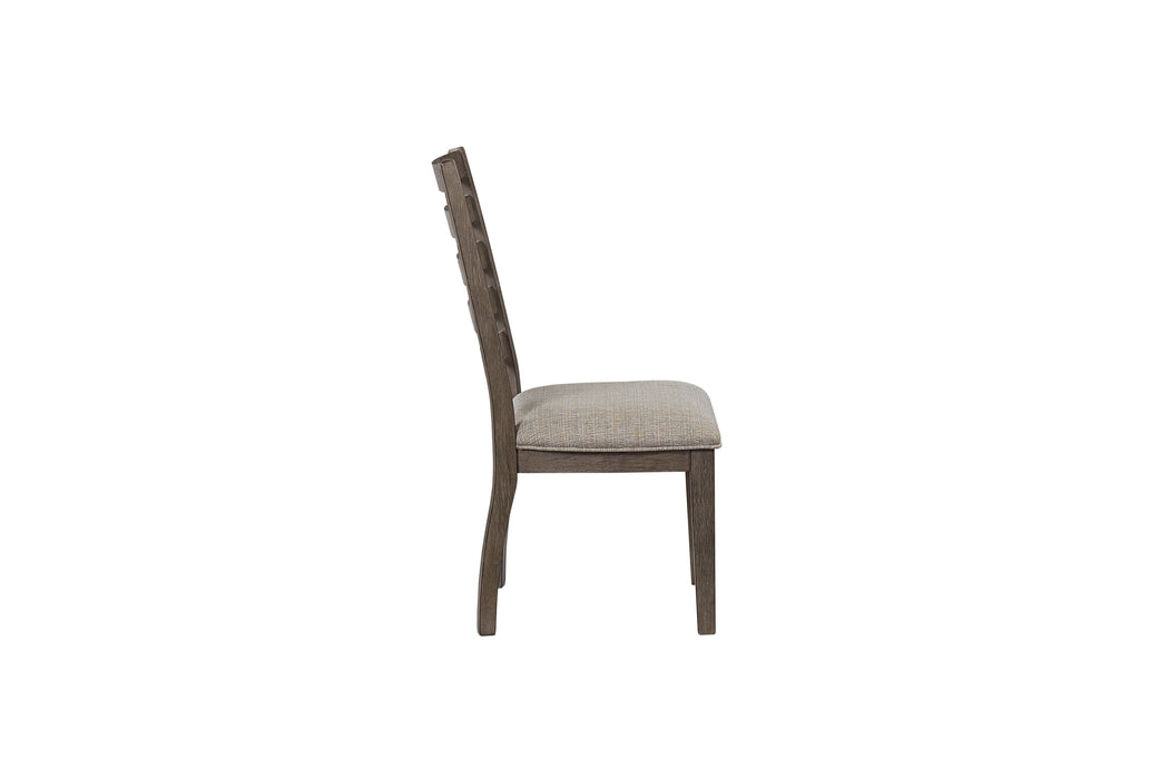 Casual Side Dining Chair With Ladder Back (Set of 2) - Gray