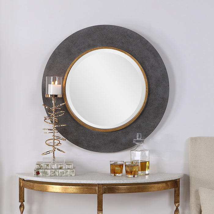 Saul - Round Mirror - Black