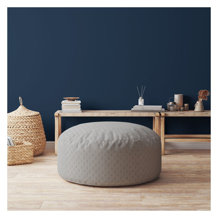 Polyester Round Pouf Cover - Gray