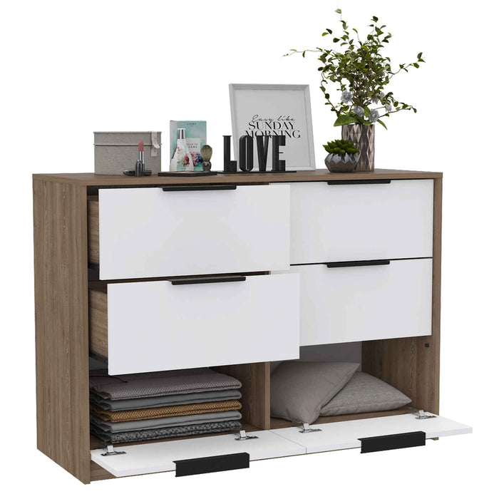 Modern Rustic Dresser - White / Natural