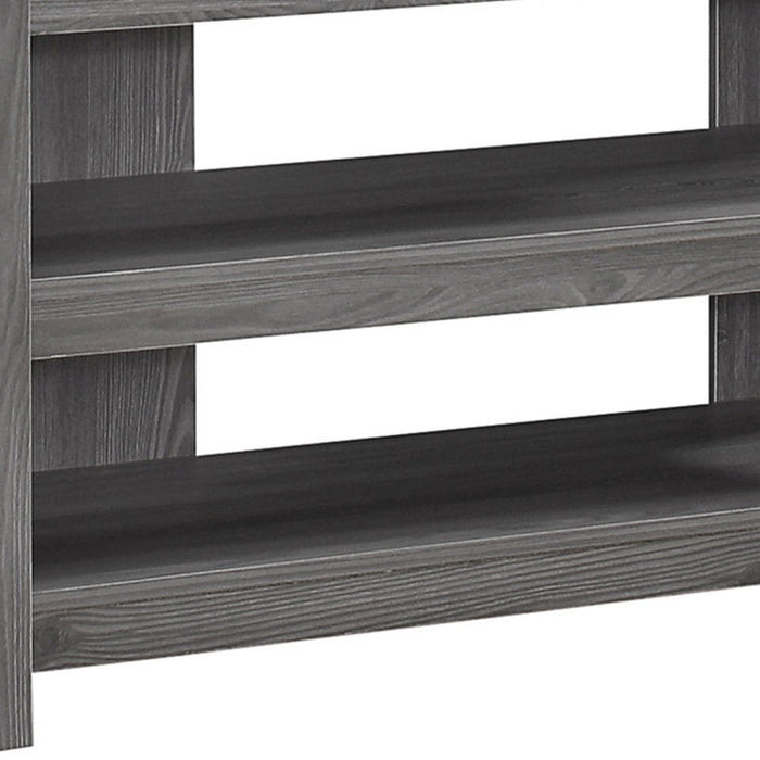 Open Shelving TV Stand - Ash Gray