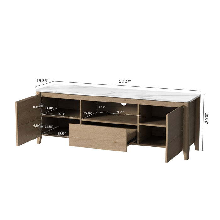 Modern TV Stand With LED Lights Entertainment Center TV Cabinet With Storage For Up To 75" For Gaming Living Room Bedroom