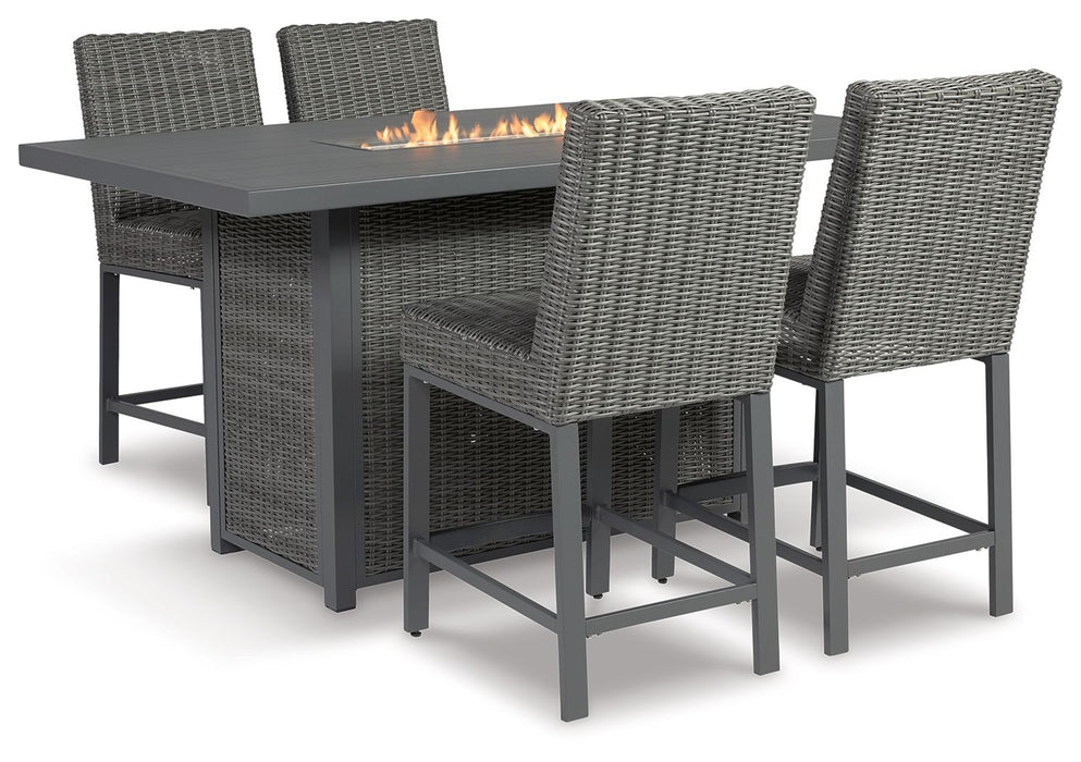 Palazzo - Gray - Outdoor Counter Height Dining Table With 4 Barstools