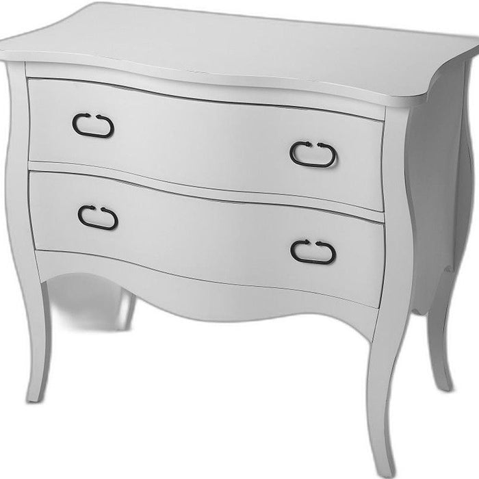 Solid Wood Two Drawer Chest - White