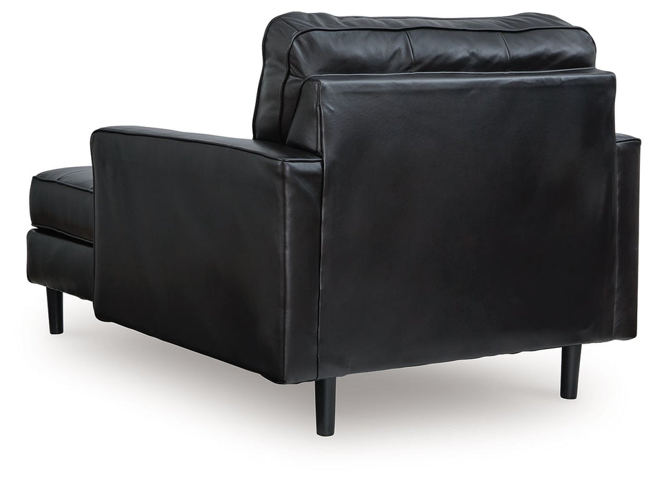 Bryceview - Onyx - Chaise - Leather Match