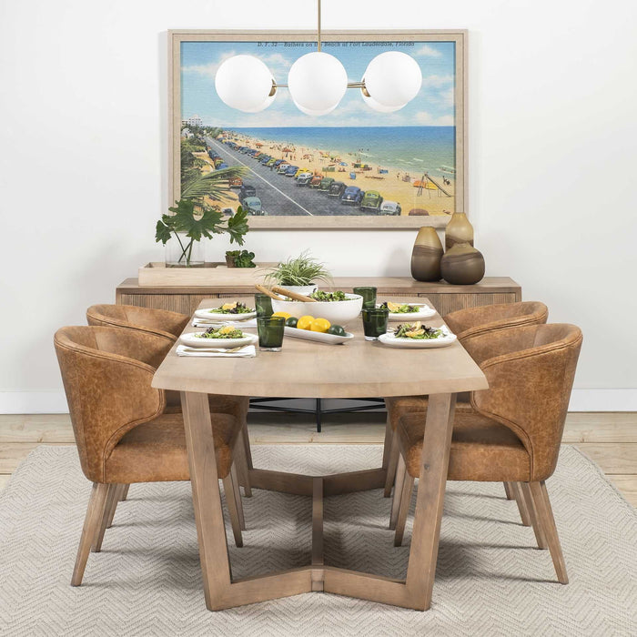 Rectangular Solid Wood Top And Base Dining Table - Brown