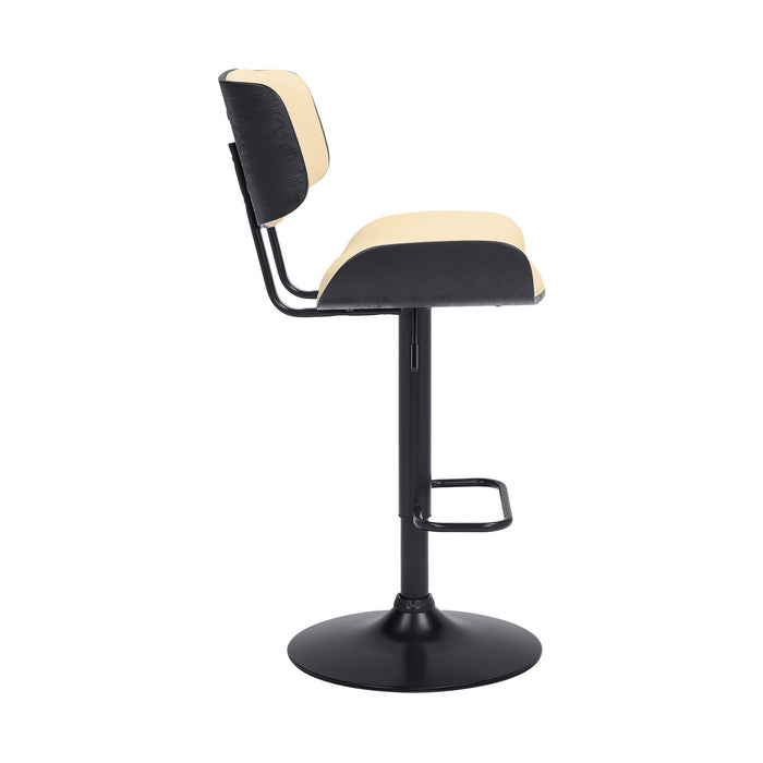 46" Swivel Adjustable Height Bar Chair - Cream / Black