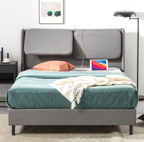 Avery - Upholstered Platform Bed With Reclining Headboard With USB