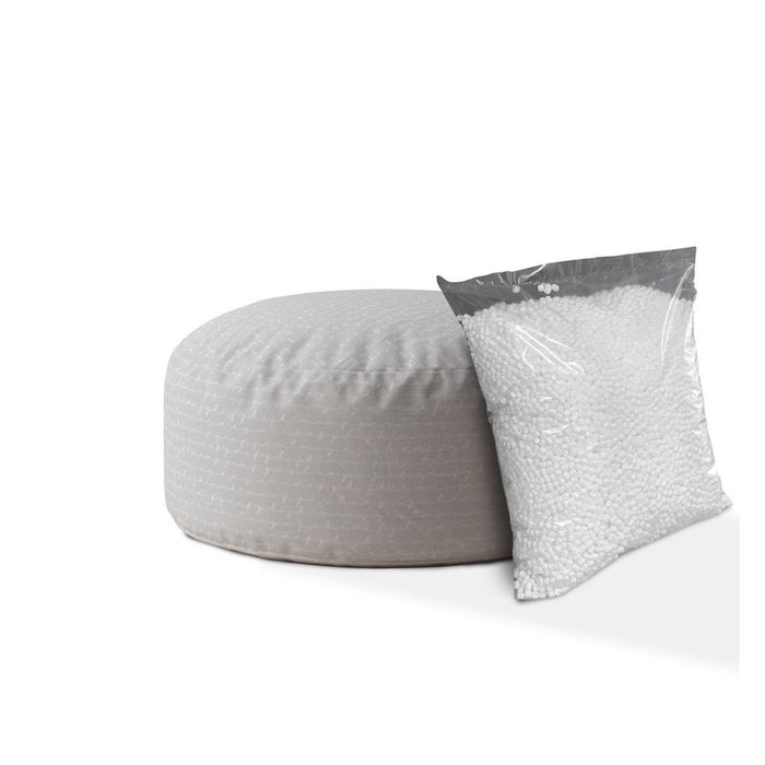 Cotton Round Pouf Cover - Gray