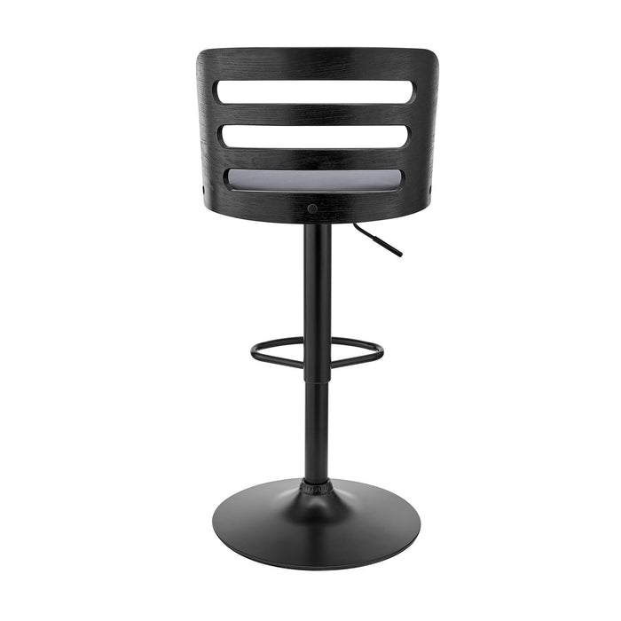 44" Swivel Adjustable Height Bar Chair - Gray / Black