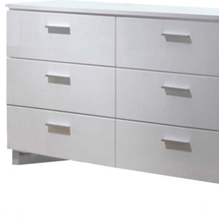 Six Drawer Double Dresser - White