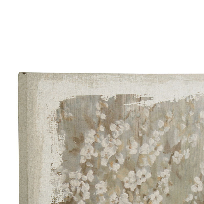 Large Cherry Blossom Canvas Art Print, Home Decor Accent Piece - Gray / White Matte