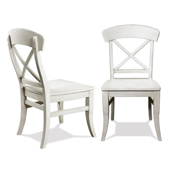 Harola - Cross-Back Dining Side Chairs In (Set of 2) - Smoky White