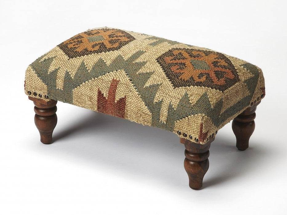 Linen Cocktail Ottoman - Brown