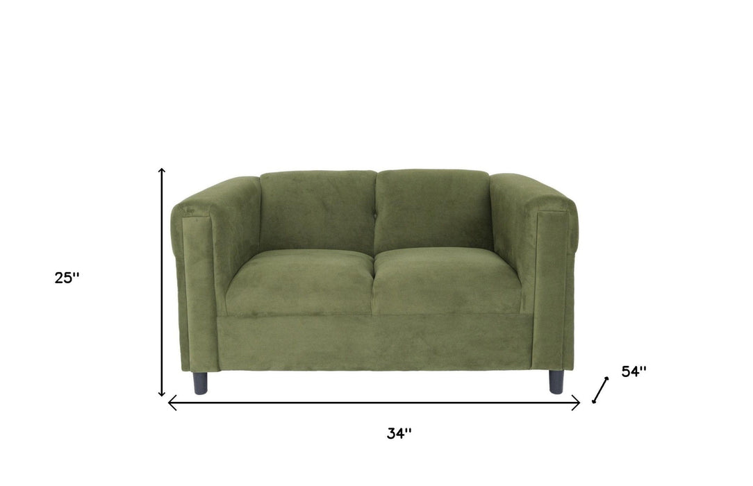 Microsuede Loveseat - Green / Black