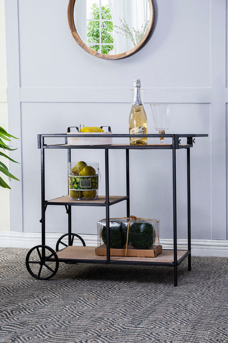 Shelf With Wheel - Black / Brown