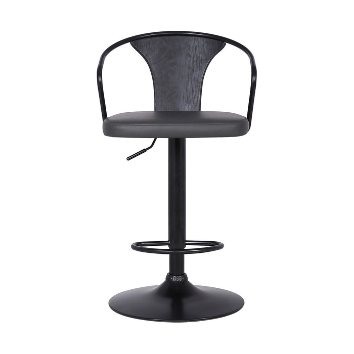 43" Swivel Low Back, Adjustable Height Bar Chair - Gray / Black