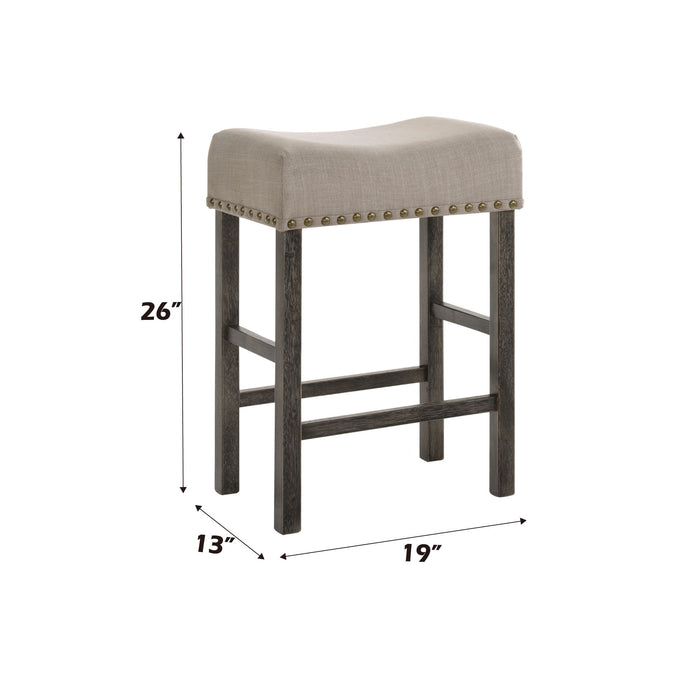 Martha II - Weathered Counter Height Stool (Set of 2) - Gray / Tan