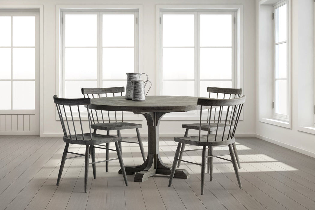 Circular Solid Wood Top With Pedestal Style Base Dining Table - Dark Brown