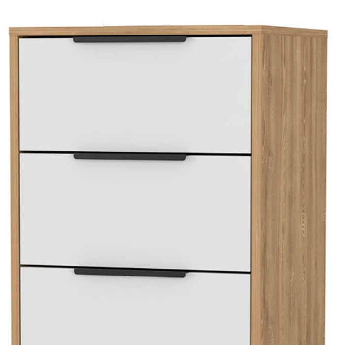 Five Drawer Standard Chest - White / Natural