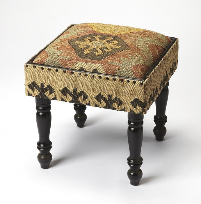 Linen Ottoman - Brown