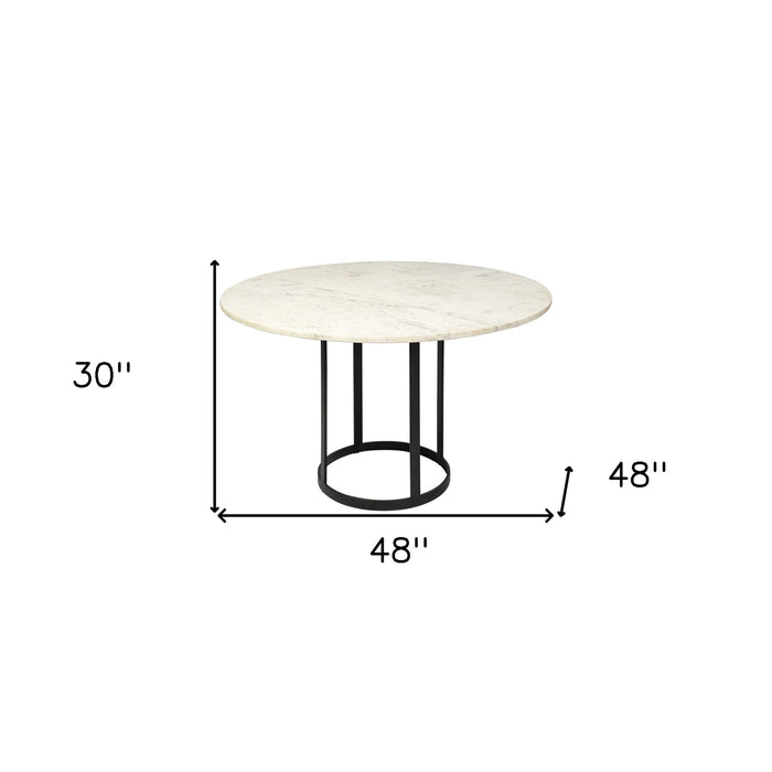 Round Marble Top Dining Table - White