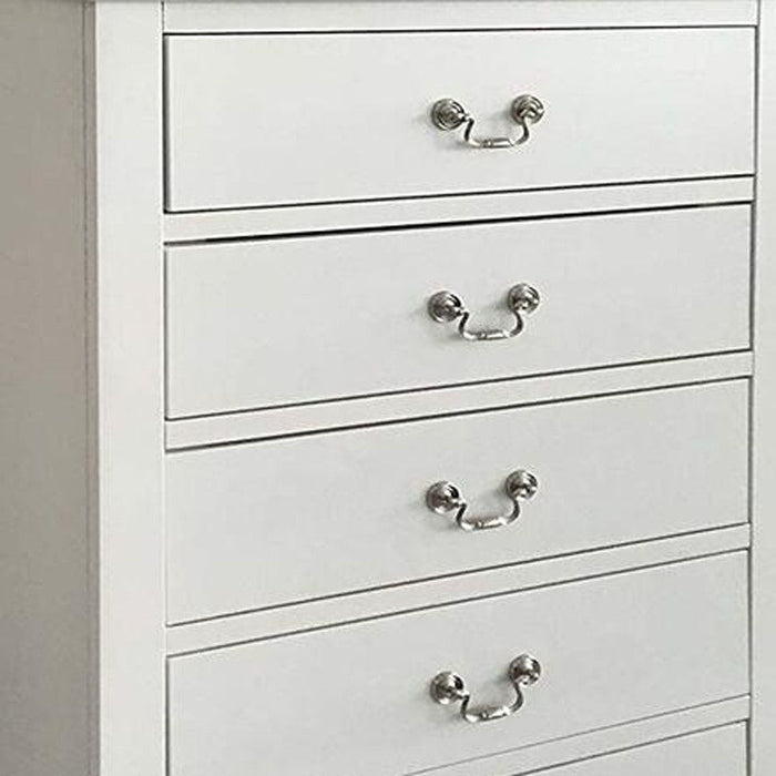 Manufactured Wood Five Drawer Chest - White