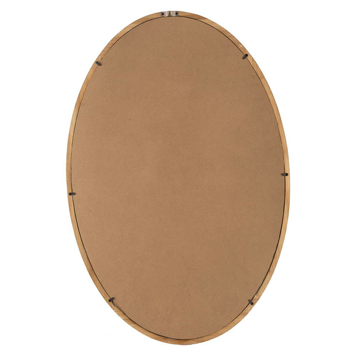 Oval Wall Mirror With Wood Frame, Farmhouse Wood Mirror For Bathroom Entryway Console Lean Against Wall - Brown