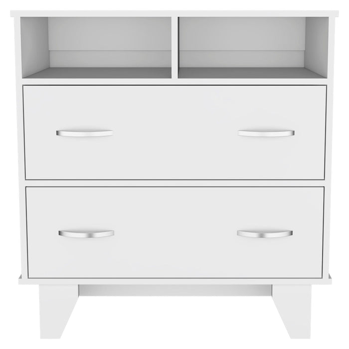 Two Drawer Dresser Wooden - White