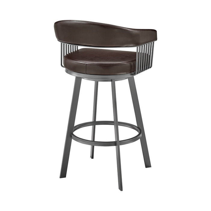 Swivel Low Back Counter Height Bar Chair - Chocolate And Gray