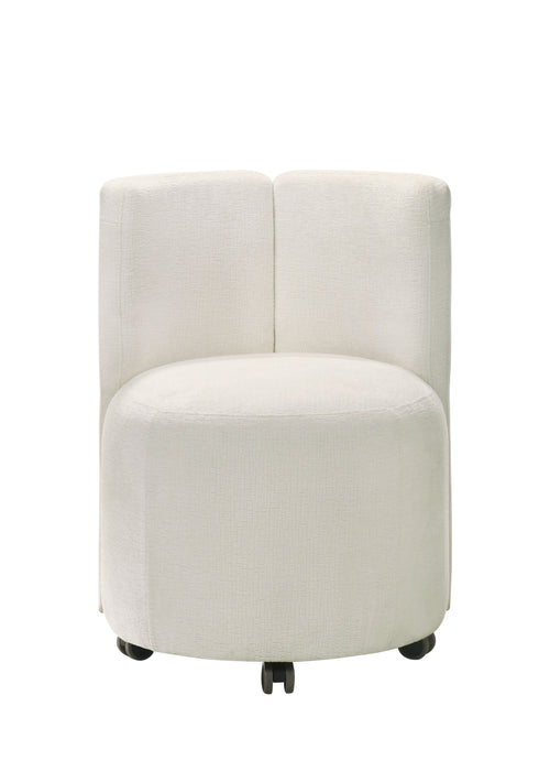 Blayde - Chenille Side Chair With Swivel (Set of 2) - White