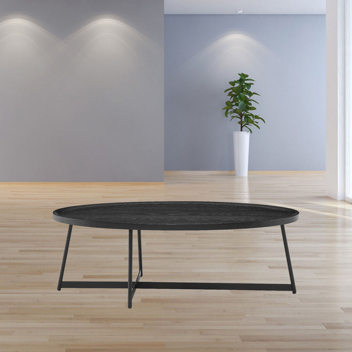 Modern Elegance Oval Coffee Table - Black Ash And Black