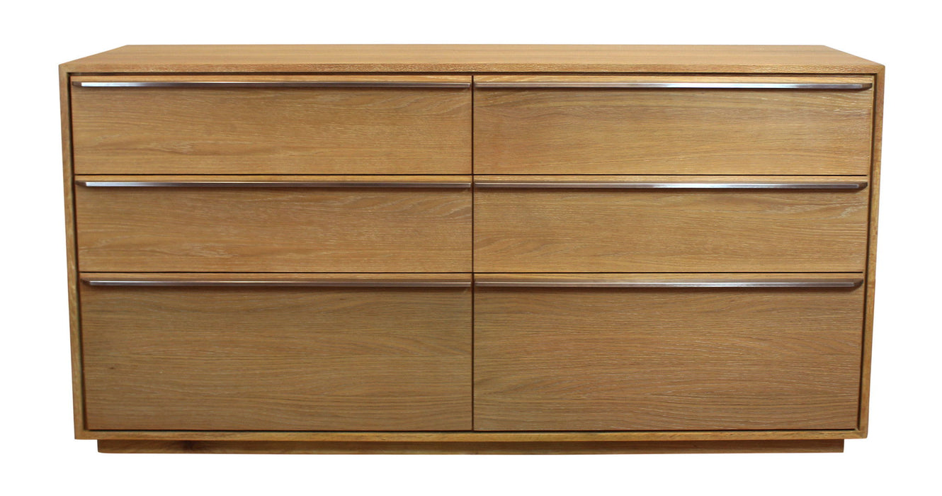 Solid Wood Six Drawer Double Dresser - Natural