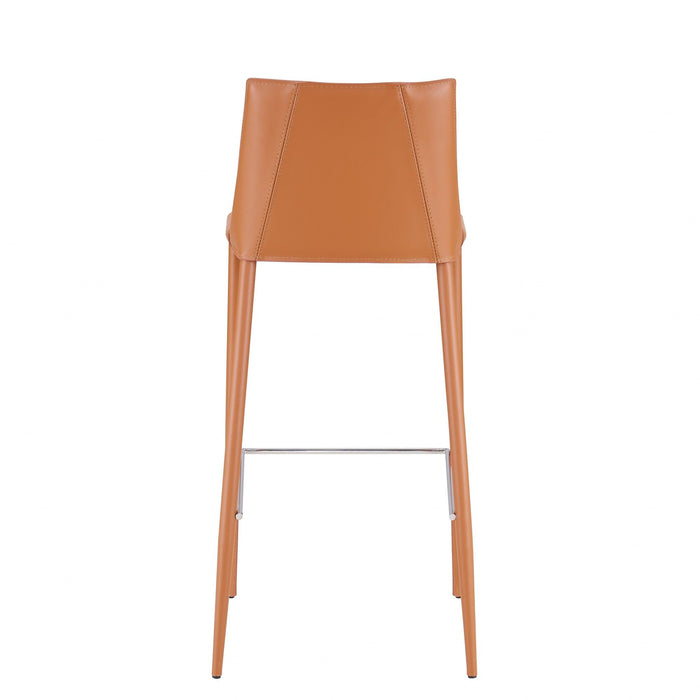 Steel Low Back Bar Height Bar Chair - Terra Cotta