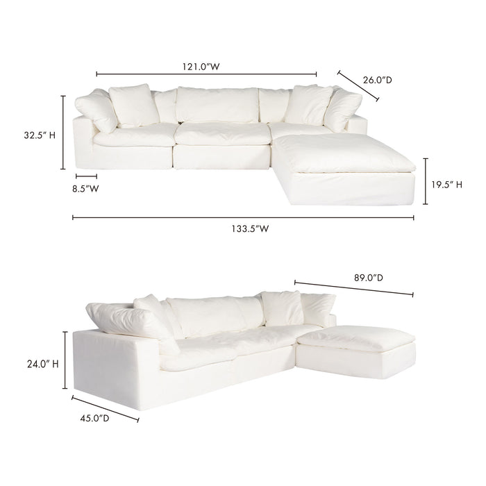 Clay - Lounge Modular Sectional Livesmart Fabric - Cream
