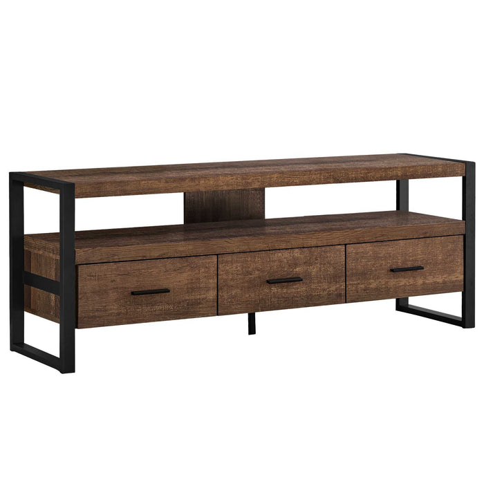 Cabinet Enclosed, Storage TV Stand - Brown / Black