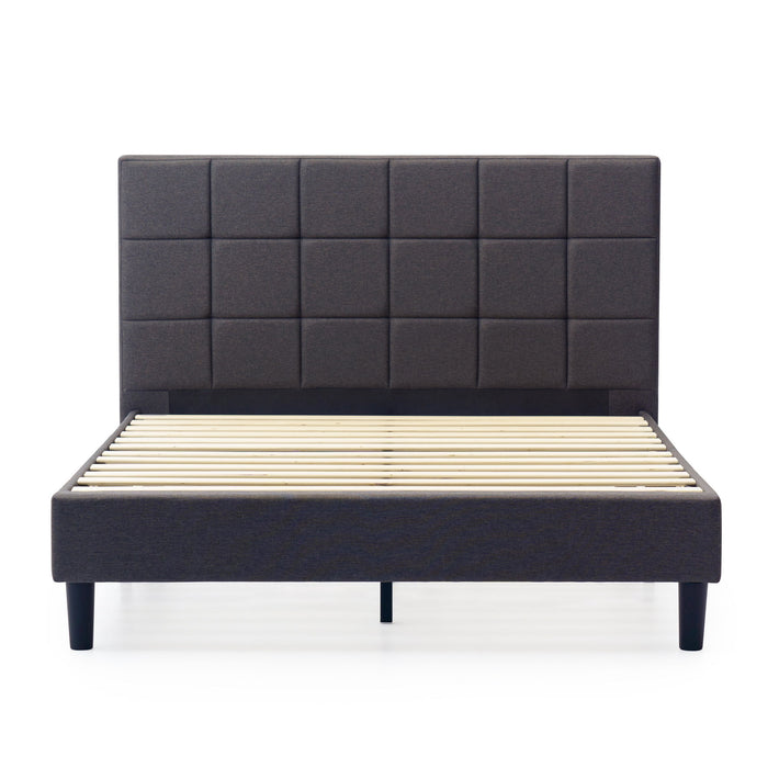 Upholstered Platform Bed Square Stitch