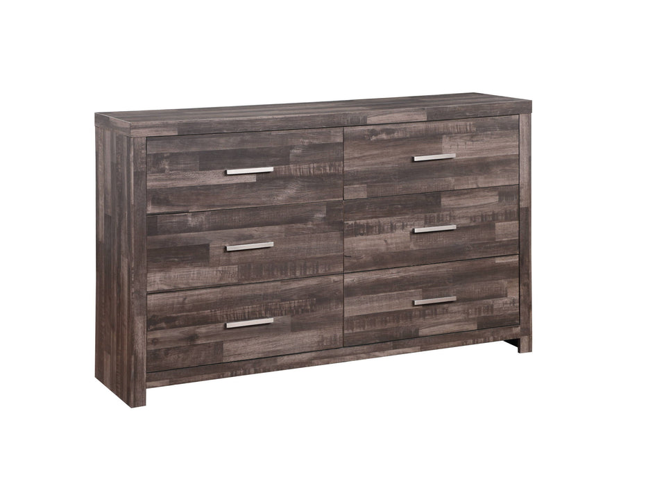 Solid Wood Six Drawer Double Dresser - Dark Brown