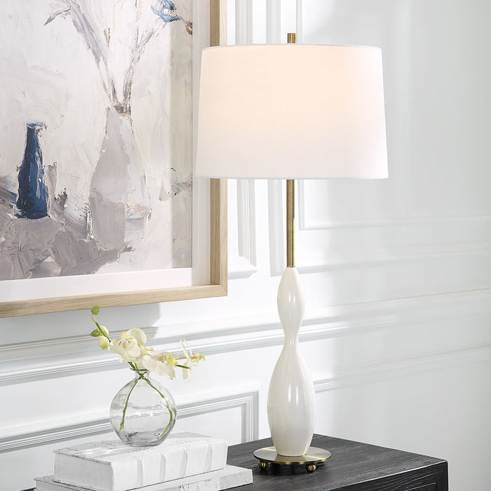 Annora - Glossy Table Lamp - White