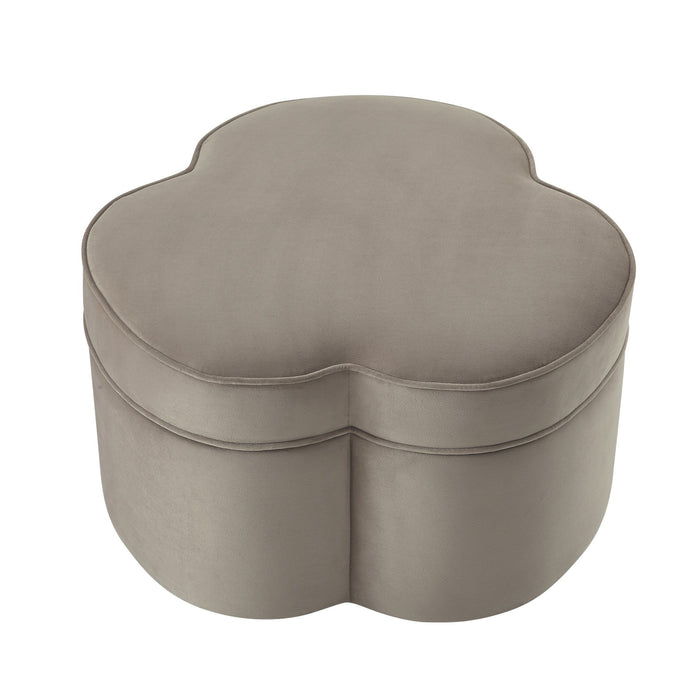 Velvet Specialty Cocktail Ottoman - Taupe