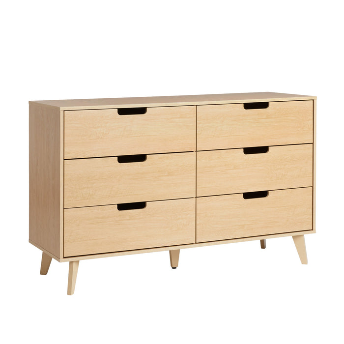 Mid-Century Hans 6 Drawer Dresser With Cut-Out Handles