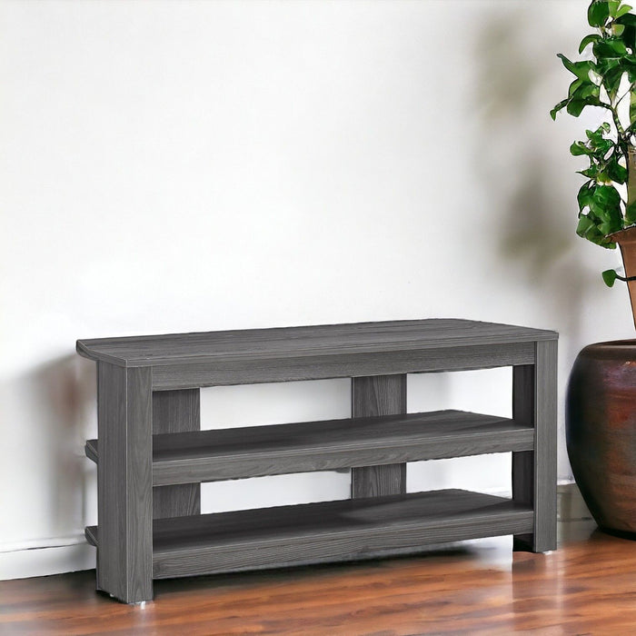 Open Shelving TV Stand - Ash Gray