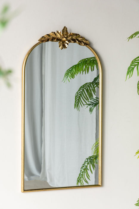 Arched Wall Mirror With Metal Frame, Wall Mirror For Living Room Bedroom Hallway - Gold