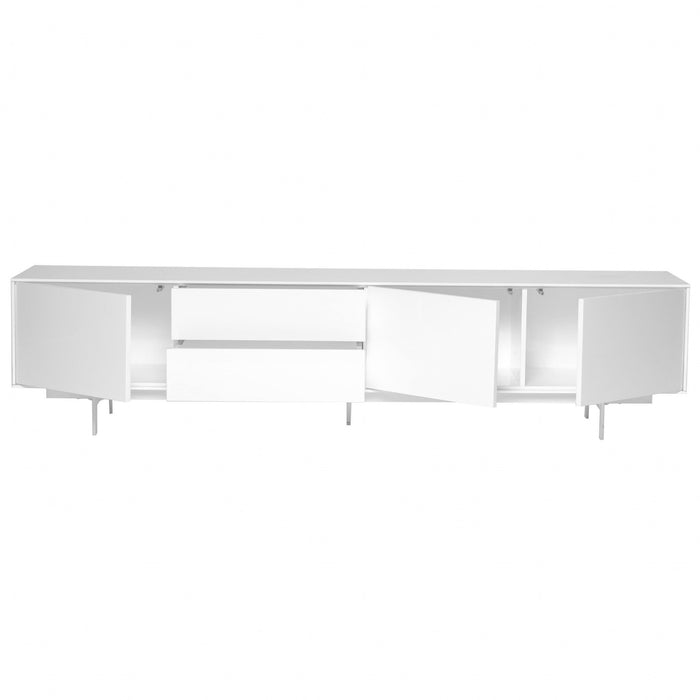 ManufactuRed / Wood Cabinet Enclosed Storage TV Stand - White