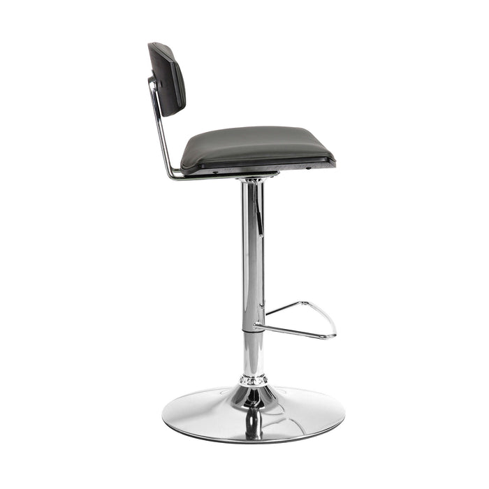 42.5" Swivel Low Back Adjustable Height Bar Chair - Gray / Silver