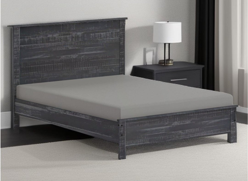 Solid Wood Queen Bed Frame - Gray