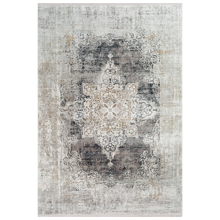 Poneto - Traditional 9.5 X 13 Rug - Pearl Silver