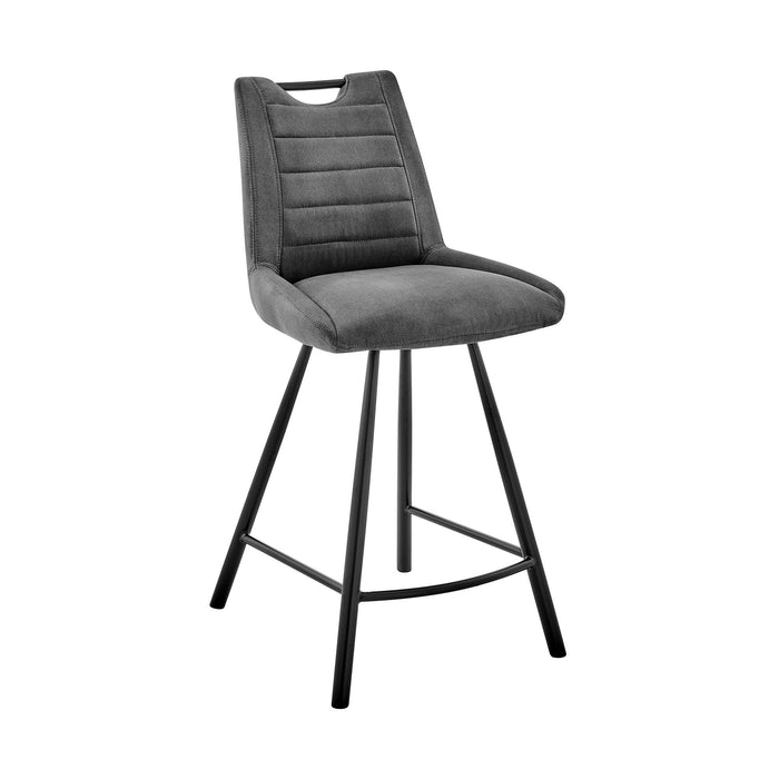 38" Iron Counter Height Bar Chair - Charcoal / Black